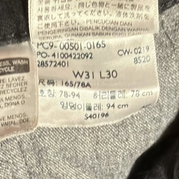 Levi’s 501 Original Black Button Fly Straight Leg Denim Jeans Mens 31x30 Red Tab - Picture 7 of 9